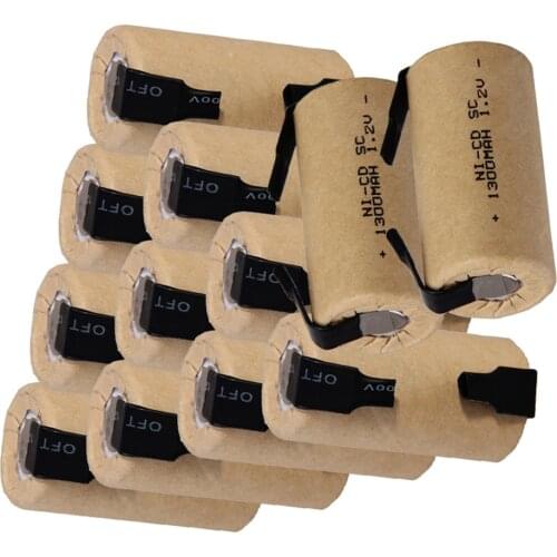 YECKPOWO 12 pcs SC rechargeable battery power tool SUBC batterie NICD accumulator 1300mah 1.2v for Dewalt Bosch hitachi B&D