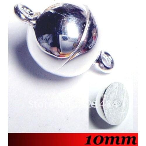 Free Ship!!! 10mm 100piece Jewelry DIY Findings - Platinum Dull Silver Plated Tone Metal Magnetic Clasp