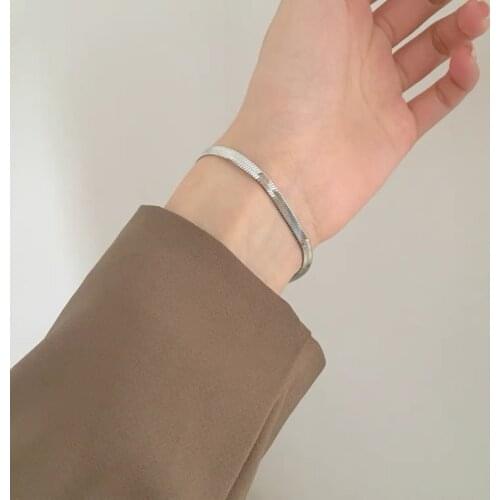 Popular brands 925 sterling Silver 4MM Chain Bracelet for Women Men Blade Chain Fashion Wedding Fine Jewelry Christmas Gift