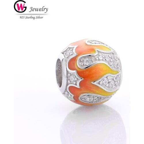 Silver Charm for Bracelets Beads Pendants Heat Passion Design Beads Accessories Fit Original Pandor Charms