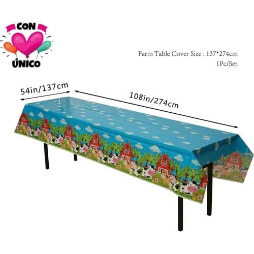 Conunico Farm Animal Party Supplies Tableware Farm Birthday Tableware Set Birthday Party Decor. Supplies Table Cover FA5065