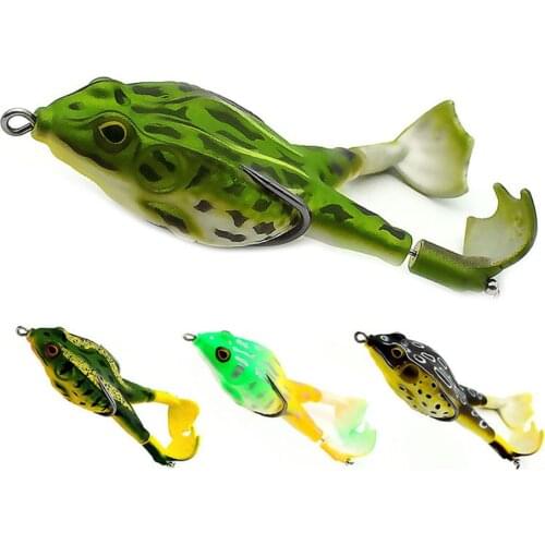 Double Propeller Frog Soft Baits Shad Soft Lure Jigging Fishing Lure Bait Prop Topwater Catfish Silicone Artificial Wobblers
