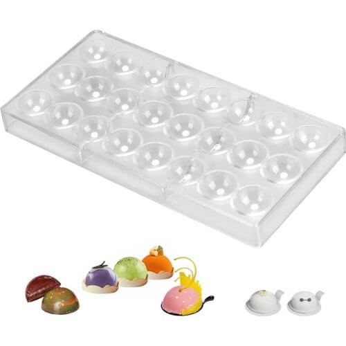 24 Half Ball Clear Chocolate Mould Mousse Candy Mold DIY Baking Molds Sweets Chocolate Maker Pastry Tool Kitchen Supplies