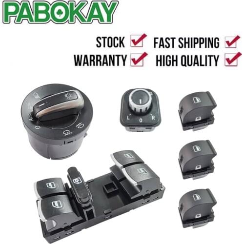 Chrome head light Mirror Window Switch For VW Passat B6 Tiguan Jetta Golf MK5 MK6 CC 5ND941431A / 5ND959857 5ND959855 5ND959565A