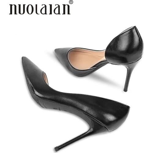 2018 Brand Classics women pumps 10cm high heel pumps shoes for women sexy pointe toe high heels party dress shoes woman