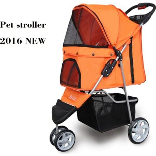 High Quality PET Stroller for Teddy Dog Three Wheel Cat Dog Strollers Simple Installation 8 Colors Orange Purple