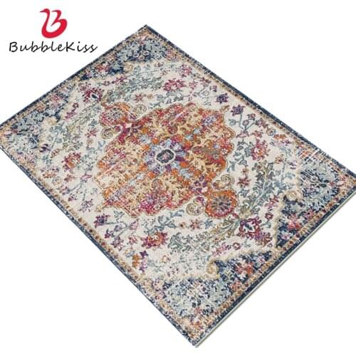 Bubble Kiss Vintage Floral Pattern Design Rugs For Modern Living Room Soft And Comfortable Home Decorative Bedside Floor Carpets