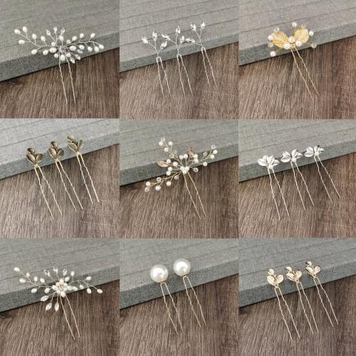 Fashion Women Leaves U Shape Hairpins Metal Barrette Clip Wedding Bridal Hair Jewelry Accessories Girls Hairstyle Design Tools