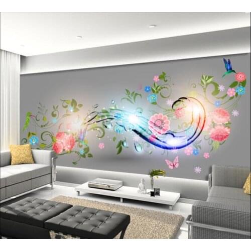 Custom photo 3d wallpaper Non-woven mural picture 3 d Dazzle light water lines of flowers painting 3d wall room murals wallpaper