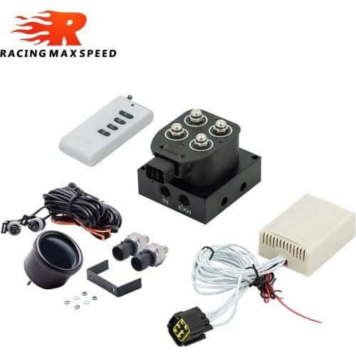 Air ride Suspension manifold valve with remote controller 0-200psi with double display air pressure gauge 12v Solenoid Valve