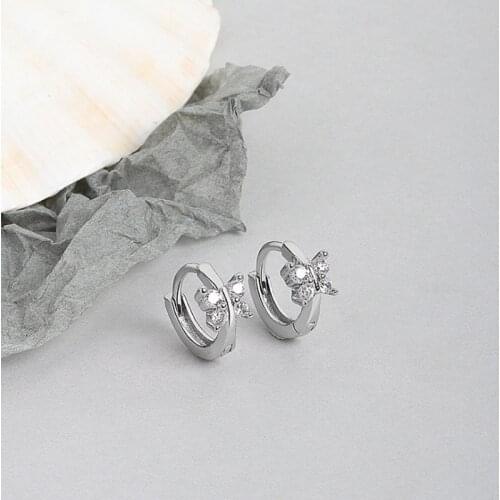 VENTFILLE 925 Sterling Silver Simple and Compact Bow-shaped 2021 New Exquisite Earrings