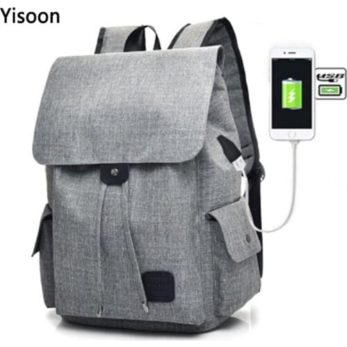 USB Charging Men 15.6inch Laptop Backpack Women Mochila School Casual Laptop Bag
