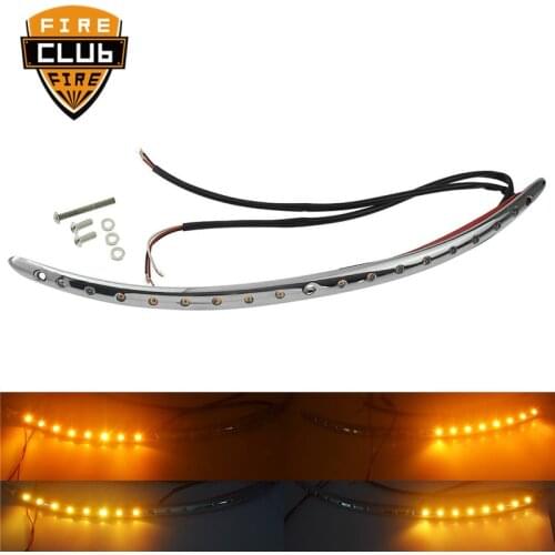 Motorcycle Windshield Trim Turn Signal LED Light Chrome For Harley Touring Electra Tri Glide CVO 2014 2015 2016 2017 2018
