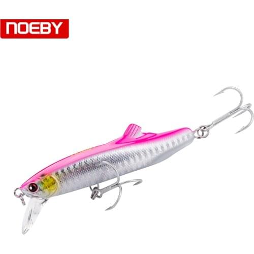 NOEBY Sinking Minnow Fishing Lure Wobbler 90mm 3D Eyes Lifelike Hard Bait with VMC Hooks Fishing Tackle NBL9060