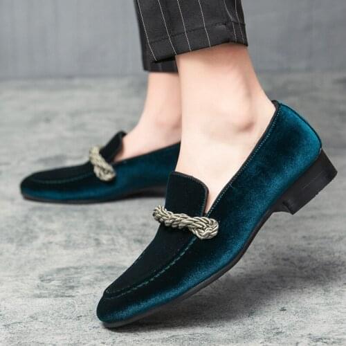 Shoes Men Loafers Black Solid Soft Mens Shoes Casual Slip On Fashion Breathable Blue Suede Leather Moccasins Big Size 48