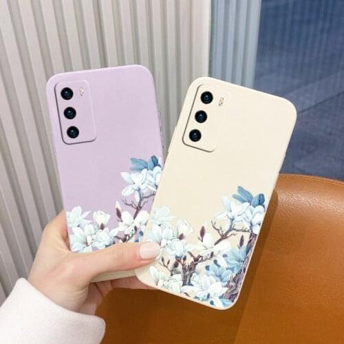 For Huawei P40 P30 P20 Pro Lite Case Small Fresh Lily Phone Cover Mate 40 30 20 Pro Lite P Smart 2021 Y7A Shockproof Soft Case