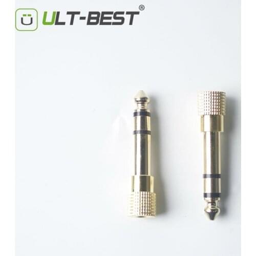 ULT-Best 6.5mm 1/4" Male plug to 3.5mm 1/8" Female Jack Stereo Headphone Headset Audio Adapter Plug Connector for Microphone