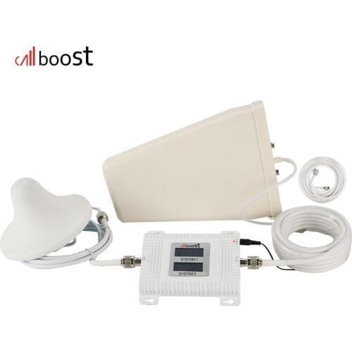 Callboost signal booster 2100mhz 1800mhz dual band 3G 4G LTE cellular signal repeater 70dB ALC AGC mobile phone amplifier newest