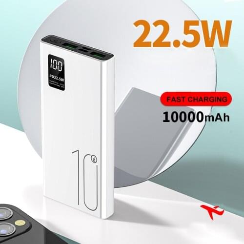 22.5W 20000mAh Digital Display Power Bank PD 3.0 Double USB FAST Charging Powerbank For HuaWei Xiaomi iPhone 12 11 Samsung S11