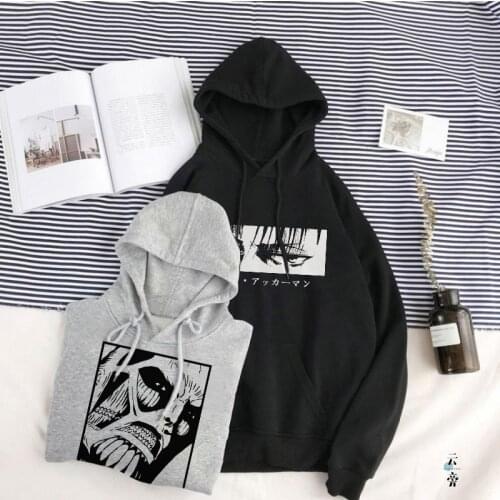 Attack On Titan Anime Japanese Hoodie Levi Ackerman Loose Pullovers Casual Top Oversize Hoodie Sweatshirt Women Pullover Hoodies