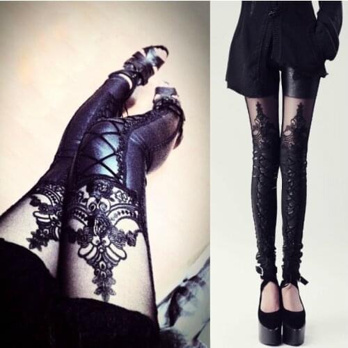 2020 New Design Punk Women Legging Gothic Style Retro Vintage Steampunk Leggins Ankle Pants