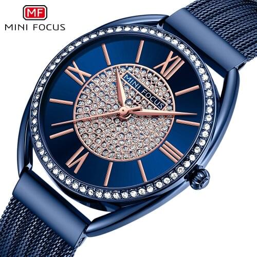 MINI FOCUS Brand Womens Watch Light Luxury Diamond Quartz Wristwatch Reloj Mujer Japanese Movement Waterproof Ladies Dress Watch