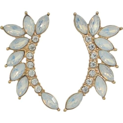 2021 New Design Fashion Trendy Cubic Zirconia Luxury Crystal Ear Stud Earrings For Women Angel Wings Earrings Jewelry Gift