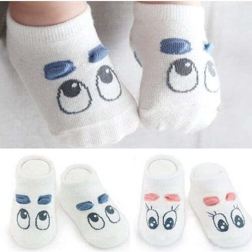 1 Pair Baby Boy Girl Soft Comfortable Cotton Cartoon Anti Slip Floor Socks Toddler Infant Newborns Slip-resistant Slippers Boots