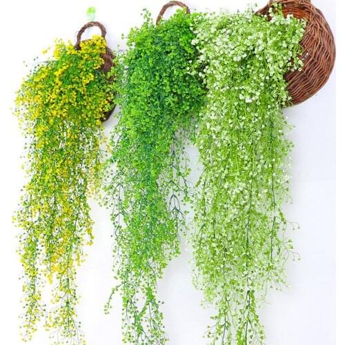 1pc Long Plastic Flowers Rattern Artificial Fake Silk Flower Vine Hanging Garland Plant Home Garden Wedding Decor