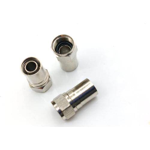100pcs copper RG59 F Type Crimp On Connector for TV Coax Cable ADAPTER