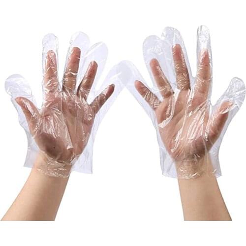 100 Pcs Clear Disposable Food Gloves Eco-friendly Anti-oil Waterproof Anti-stick Restaurant Cleaning Tool BBQ Cooking Gloves