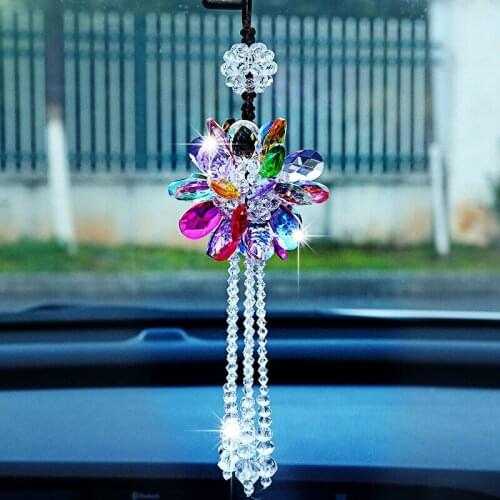 20pcs,Car Hanging Ornaments Auto Beautiful Crystal Hanging Pendant Rear View Mirror Car Decoration Car Styling Accessories