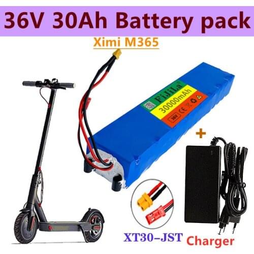 36V 30Ah 18650 lithium battery pack 10S3P 30000mah 250W-500W Same port 42V Electric Scooter M365 ebike Power Battery with BMS