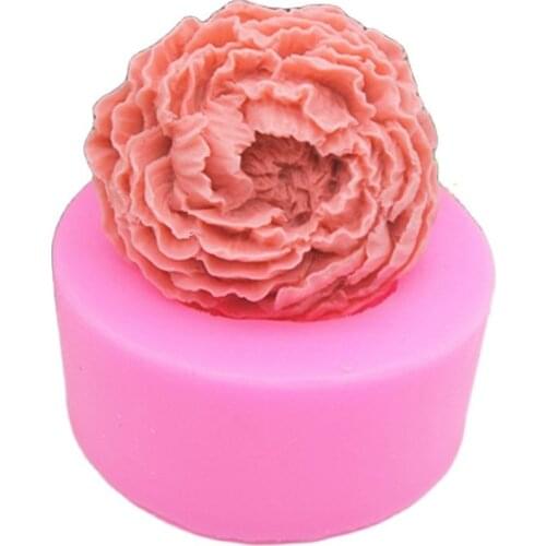 3D Silicone Candle Molds Peony Flower Clay Soap Mold Fondant Chocolate Cake Baking Moulds Cake Decorating Tools H867