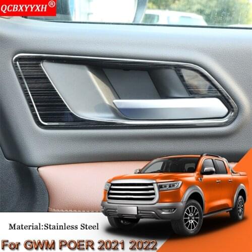 4pcs Car Styling Car Interior Door Bowl Stickers Sequins Cover Frame Automobiles Accessories For Great Wall GWM POER 2021 2022