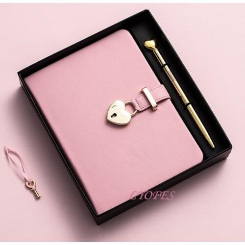 Secret Notebook Ruled Journal Lined Diary With Lock Creative Gift Heart Lock