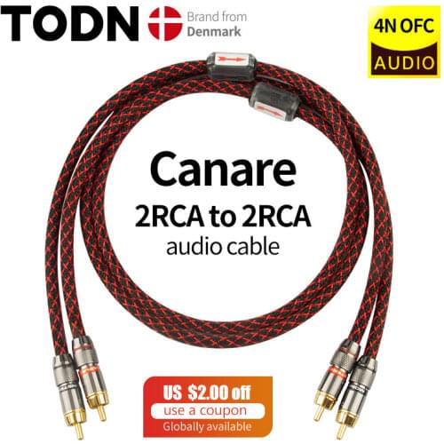 Canare 1 pair RCA audio cable 2 RCA to 2 RCA Interconnect Cable HIFI Stereo 4N OFC Male to Male For Amplifier DAC TV