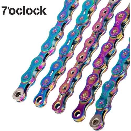 2021 NEW Boxed Bicycle Chain 9 10 11 Speed Electroplated High-End Steel Anti-Rust VTT Mountain Road Bike Colorful Hollow Chain
