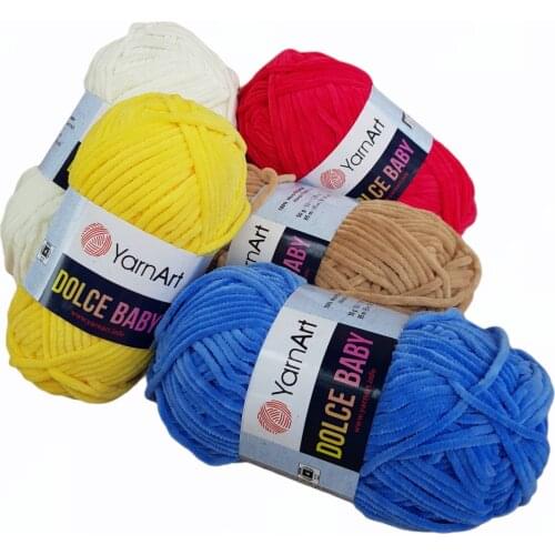 Yarnart Dolce BABY Yarn Velvet 50gr-85mt %100 Micro Polyester Amigurumi Blankets Sweaters Home Decor Crochet Knitting Mink Soft