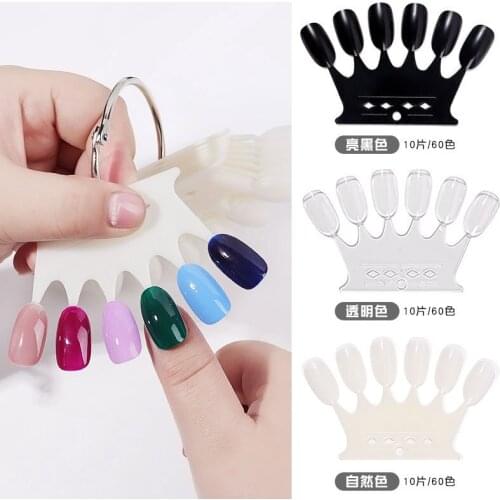 Nail Art Color Card Transparent Natural Color Playing Board Color Practice Nail Piece Fake Nail Display Nail Piece Nail Model