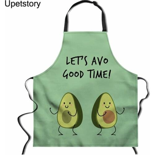 Upetstory 1PCS Apron Avocado Printed Kitchen Women Baking Waist Bib Home/Coffee Shop Cooking Brief Sleeveless Pinafore 65*72cm