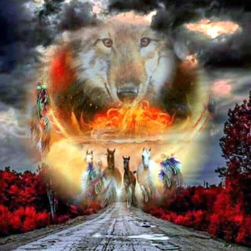 Full Square Round Diamond 5D DIY Diamond Painting "Animal Wolf" Embroidery Cross Stitch Rhinestone Mosaic Painting Decor Gift