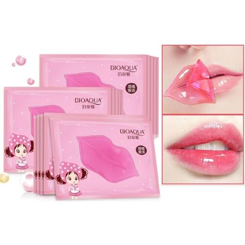 BIOAQUA 100pcs Collagen Lip Mask Moisturizing Essence Lip Care Pads Anti Ageing Wrinkle Patch Pad Gel For Lip Plumper Care