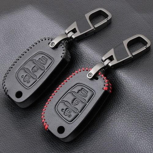 3 Button Leather Car Remote Flip Key Fob Shell Cover Case For Hyundai Creta I10 I20 Tucson IX35 Elantra Santa Fe 2016 2017 2018