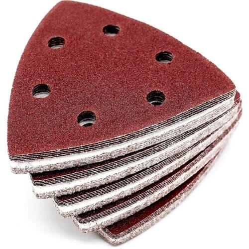 HOT 150 Pieces Triangular Sandpaper 6 Holes 93 X 93 X 93 Mm 40/60/80/120/180/240 Sandpaper for Sanding Machines