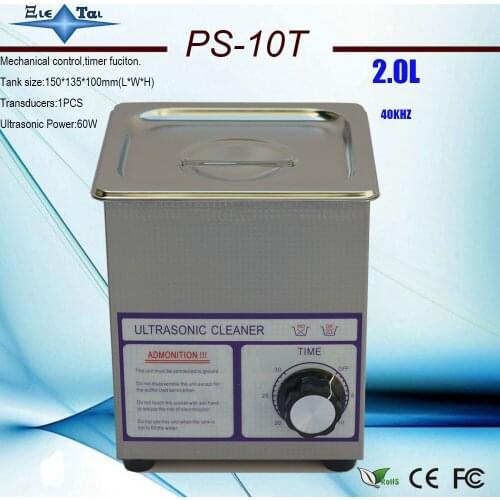 Globe AC110/220V mini ultrasonic cleaner 2L ps-10T 60w 40khz jewely ,gleases ,ring coin cleaning machine