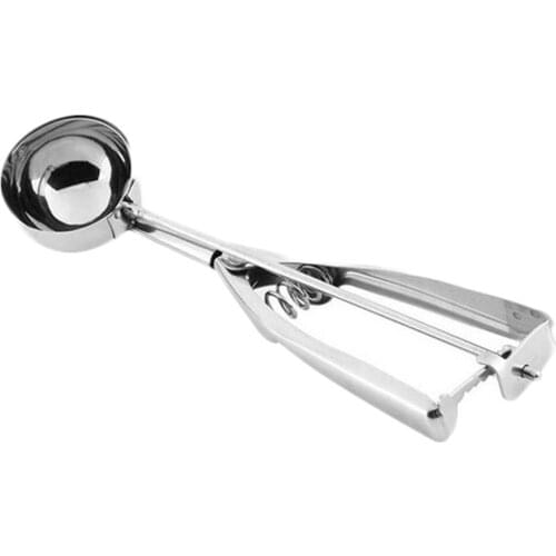 Fashion 4/5/6 cm Potato Ice Cream Mash Scoop Stainless Steel Spoon Spring Handle Kitchen Tools High Quality