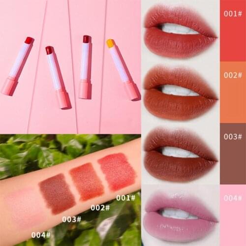 XIXI Creative Cigarette Lipstick Set 4 Colors Matte Long Lasting Waterproof Matt Lip Stick Tube Nude Red Lips Makeup TSLM2