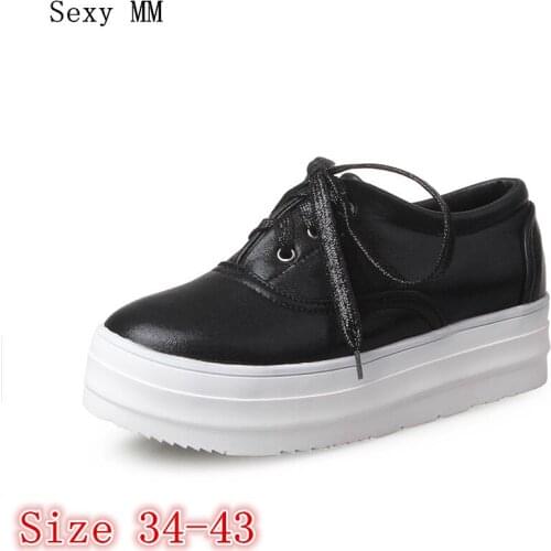 Flats Women Trainers Breathable Woman Shoes Casual Skate Walking Flat Platform Shoes Plus Size 34 - 40 41 42 43