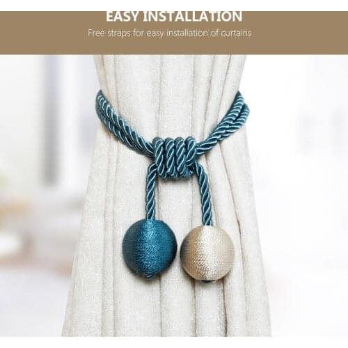 New Fashion Curtain Tiebacks Plush Hanging Belts Ropes Curtain Holdback Free Drilling Installation Curtain Accessories Buckle